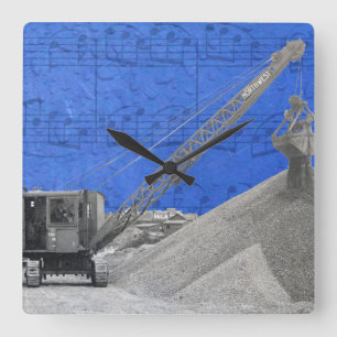 Vintager Rigg des Kranbetreibers im Nordwesten Quadratische Wanduhr