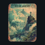 Vintager Rio de Janeiro Reise Jesus Statue Magnet<br><div class="desc">Das atemberaubende Magnet Rio de Janeiro Cristo Redentor Flexible Foto mit der ikonischen Jesusstatue und einem Blick auf die brasilianische Stadt ist eine tolle Reise-Erinnerung und Geschenkidee für jeden Touristen und Besucher des südamerikanischen Reiseziels.</div>
