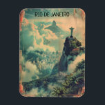 Vintager Rio de Janeiro Reise Jesus Statue Magnet<br><div class="desc">Das atemberaubende Magnet Rio de Janeiro Cristo Redentor Flexible Foto mit der ikonischen Jesusstatue und einem Blick auf die brasilianische Stadt ist eine tolle Reise-Erinnerung und Geschenkidee für jeden Touristen und Besucher des südamerikanischen Reiseziels.</div>