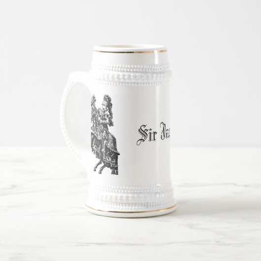 Vintager Ritter Stein Bierglas (Vorderseite Links)