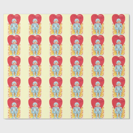 Vintager RitterValentine Geschenkpapier (Flach)