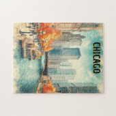 Vintager Riverwalk im Herbstpuzzle Puzzle (Horizontal)