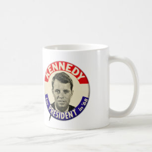 Vintager Robert Kennedy für Präsidenten Pin 1968 Kaffeetasse