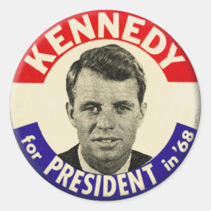 Vintager Robert Kennedy für Präsidenten Pin 1968 Runder Aufkleber