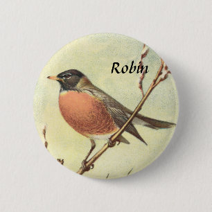 Vintager Robin-Knopf Button