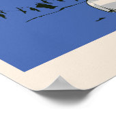 Vintager Robot 2 blau Poster (Ecke)