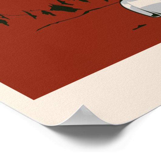 Vintager Robot 2 rot Poster (Ecke)