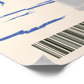 Vintager Robot 3 blau Poster (Ecke)