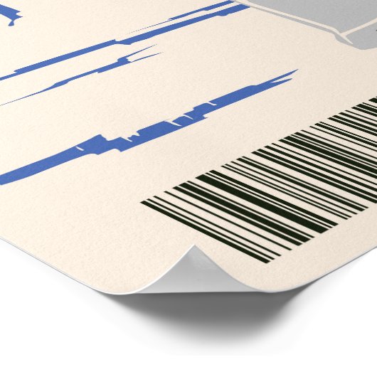 Vintager Robot 3 blau Poster (Ecke)