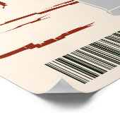 Vintager Robot 3 rot Poster (Ecke)