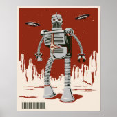 Vintager Robot 3 rot Poster (Vorne)