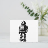 Vintager Robot Postkarte (Stehend Vorderseite)