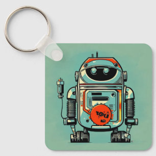 Vintager Roboter alten schmutzigen rustikalen Stea Schlüsselanhänger