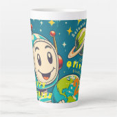 Vintager Roboter in der Weltraumwissenschaft Neugi Milchtasse (Vorderseite)
