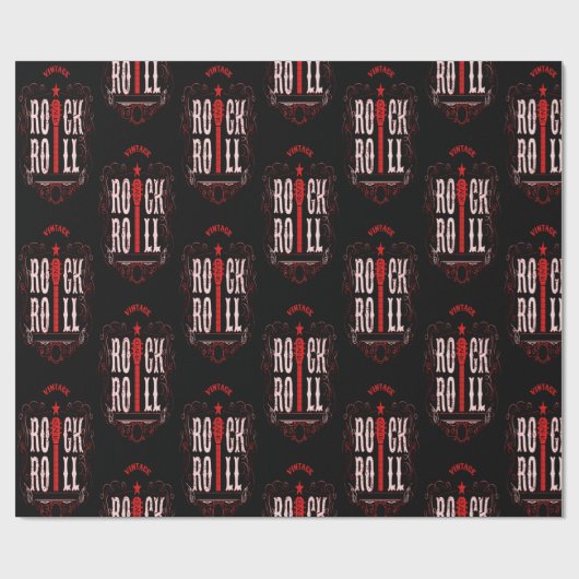 Vintager Rock and Roll Geschenkpapier (Flach)