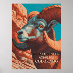 Vintager Rocky Mountain Nationalpark Colorado Poster