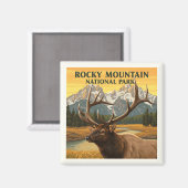 Vintager Rocky Mountain Nationalpark Magnet (Vorderseite/Rückseite)