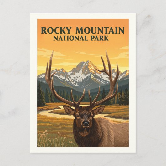 Vintager Rocky Mountain Nationalpark Postkarte (Vorderseite)