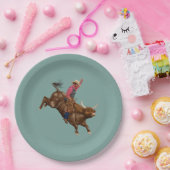 Vintager Rodeo-Cowboy Pappteller (Party)