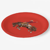 Vintager Rodeo-Fahrer Pappteller (Schrägansicht)