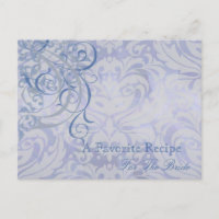 Vintager Rokoko Blue Brautparty Rezept Card