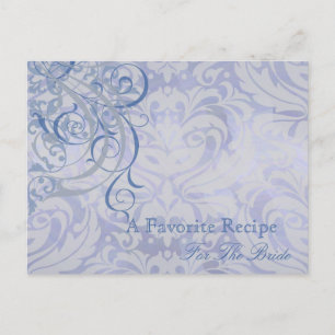 Vintager Rokoko Blue Brautparty Rezept Card Postkarte