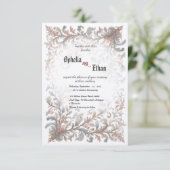 Vintager Rokoko Floral Einladung (Stehend Vorderseite)