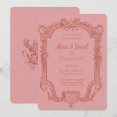 Vintager Rokoko Hochzeitseinladungen Einladung (Vorne/Hinten)