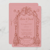 Vintager Rokoko Hochzeitseinladungen Einladung (Vorne/Hinten)