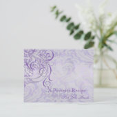 Vintager Rokoko Lila Brautparty Rezept Karte (Stehend Vorderseite)