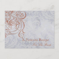 Vintager Rokoko Peach Brautparty Rezept Card