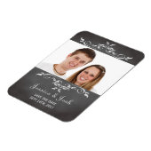 Vintager romantischer Chalkboard-Scroll Save the D Magnet (Linke Seite)