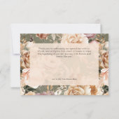 Vintager romantischer Champagner Beige & Sage Flor Dankeskarte (Rückseite)