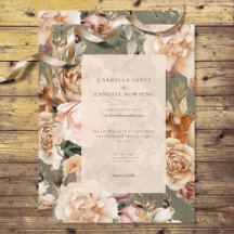 Vintager romantischer Champagner Beige & Sage Flor