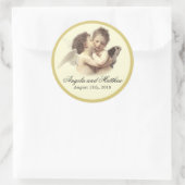 Vintager romantischer First Kiss Runder Aufkleber (Tasche)