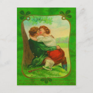 Vintager romantischer Irish Couple St Patrick's Da Postkarte