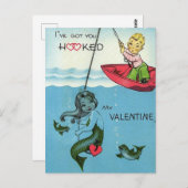 Vintager romantischer Meerjungfrautag Postkarte (Vorne/Hinten)