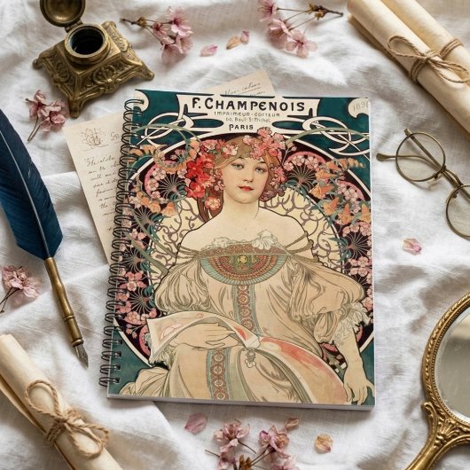 Vintager romantischer Mucha-Illustrator Planer