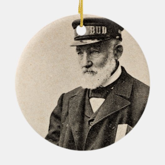 Vintager romantischer Postbote Keramik Ornament (Hinten)