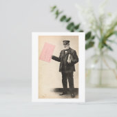 Vintager romantischer Postbote Postkarte (Stehend Vorderseite)