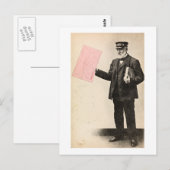 Vintager romantischer Postbote Postkarte (Vorne/Hinten)