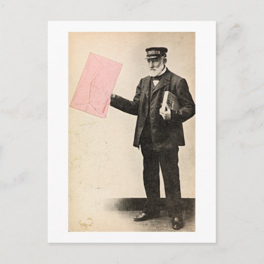 Vintager romantischer Postbote Postkarte (Vorderseite)