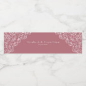 Vintager romantischer Rosa Rahmen Wasserflaschenetikett (Einzelnes Label)