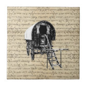 Vintager Romany-Sinti und Romalastwagen Fliese (Vorderseite)