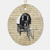 Vintager Romany-Sinti und Romalastwagen Keramik Ornament (Links)