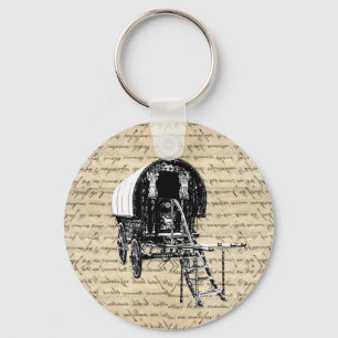 Vintager Romany-Sinti und Romalastwagen Schlüsselanhänger