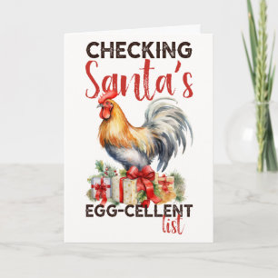 Vintager Rooster überprüft Weihnachten auf der Lis