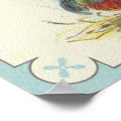 Vintager Roosterdruck Poster (Ecke)