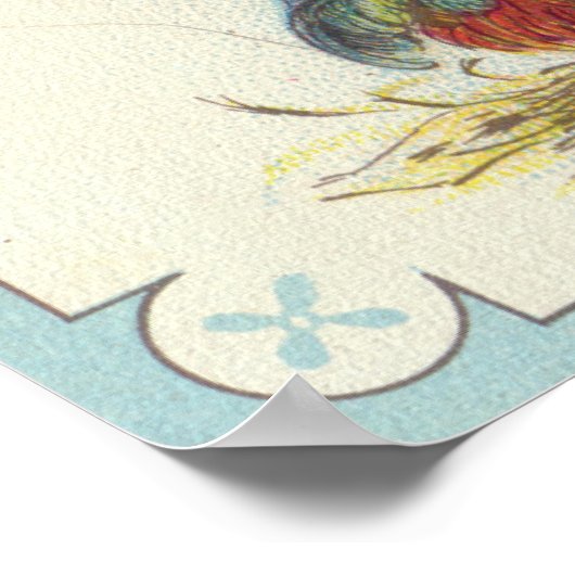 Vintager Roosterdruck Poster (Ecke)