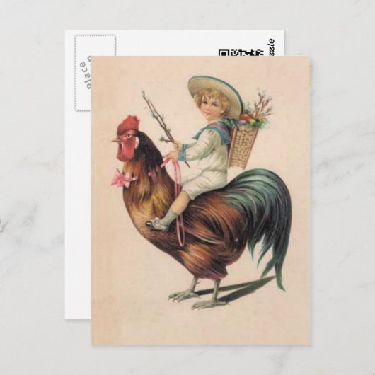 Vintager Roosterritt Postkarte (Vorne/Hinten)